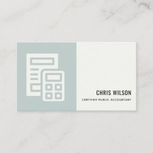 TARJETA DE VISITA IMPUESTO CONTABLE DE ICONO DE CÁLCULO AZUL GRIS M