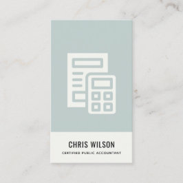 TARJETA DE VISITA IMPUESTO CONTABLE DE ICONO DE CÁLCULO AZUL GRIS MO