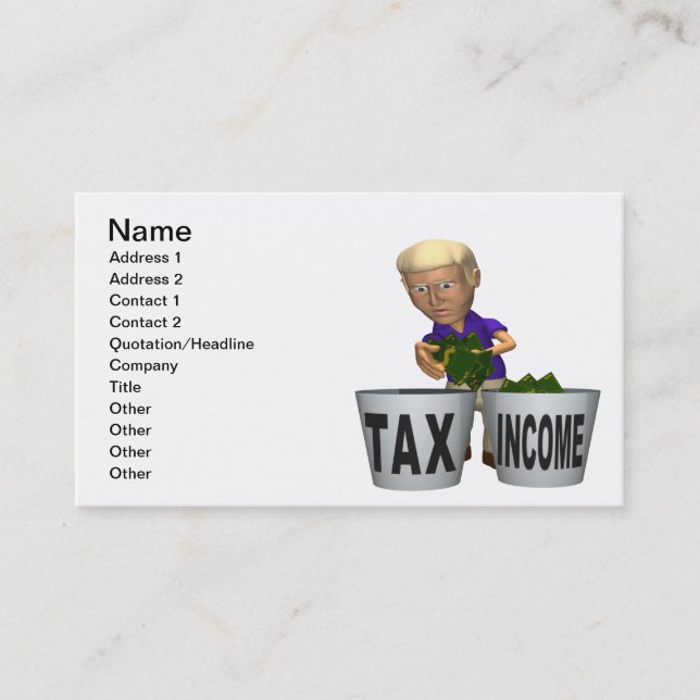 Tarjeta De Visita Impuesto sobre la renta (Anverso)
