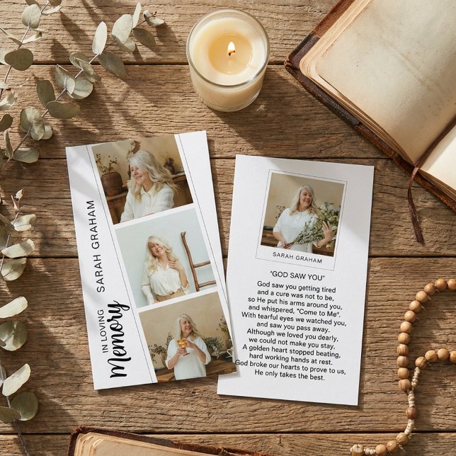 Tarjeta De Visita In Loving Memory 4 Photo Prayer (Subido por el creador)