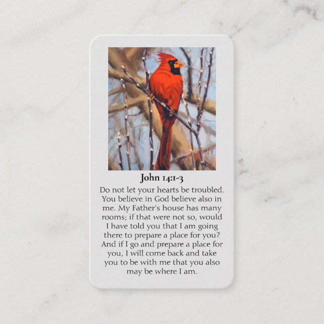 Tarjeta De Visita In Loving Memory Cardinal Sympathy Card (Anverso)