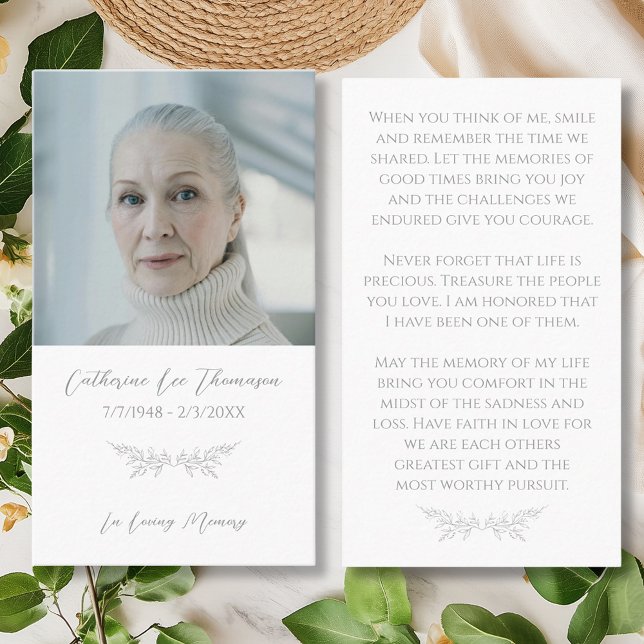 Tarjeta De Visita In Loving Memory Elegant Floral Prayer Card (In Loving Memory Elegant Floral Prayer Card
)