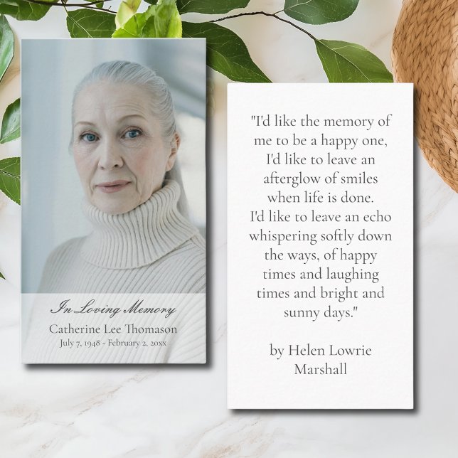 Tarjeta De Visita In Loving Memory Elegant Photo Prayer Cards (In Loving Memory Elegant Photo Prayer Cards
)