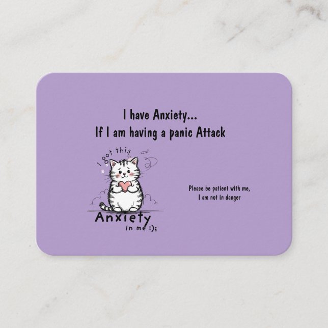Tarjeta De Visita Incase of a Panic Attack Business Card (Anverso)