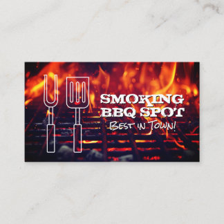 Tarjeta De Visita Incendio en el Grill | Restaurante Barbacoa