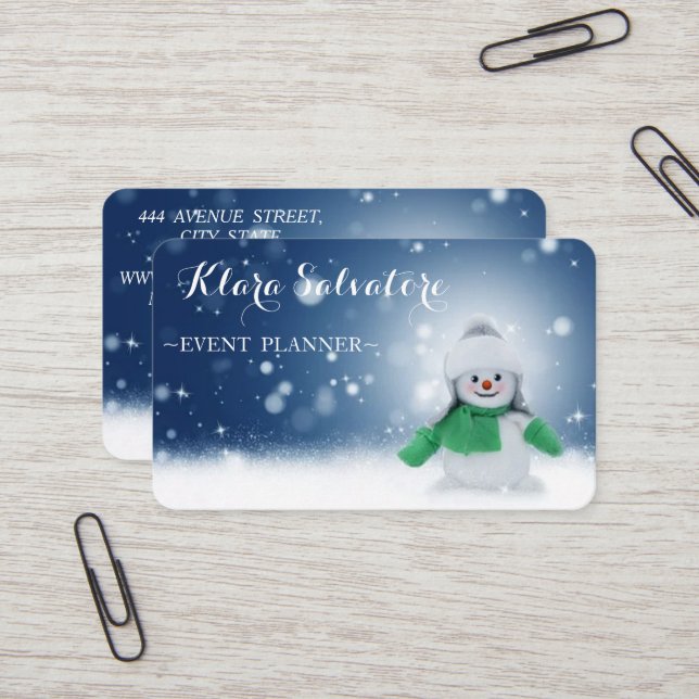 Tarjeta De Visita Increíble Navidades perfectos Snowman (Anverso/Reverso In Situ)