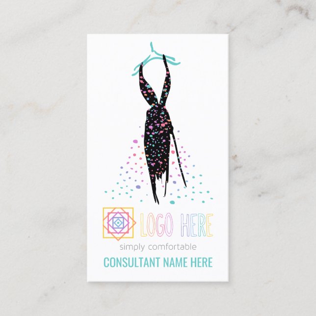 Tarjeta De Visita Independiente minorista de moda blogger añadir log (Anverso)