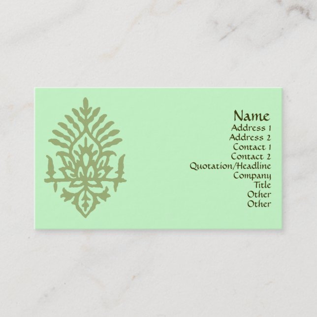 Tarjeta De Visita India bloquea la impresión (Anverso)