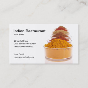Tarjeta de visita india de restaurante