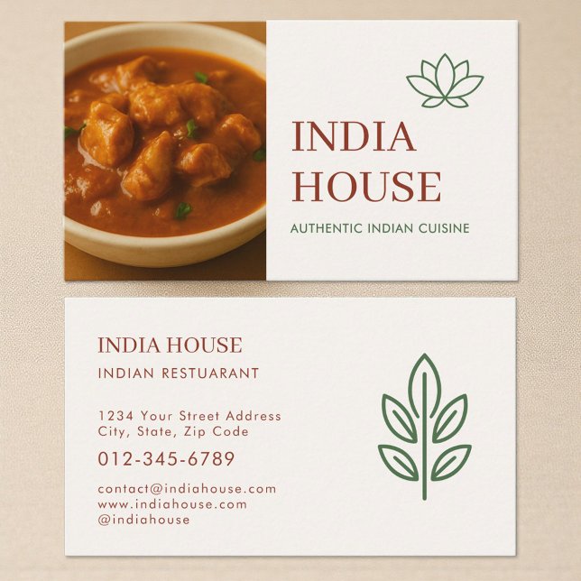 Tarjeta De Visita Indian Restaurant Catering Service Photo (Subido por el creador)