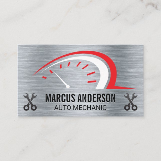 Tarjeta De Visita Indicador automático del odómetro | Wrenches (Anverso)