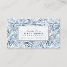 Indigo Pattern Beach House Cottage B&B Rentals