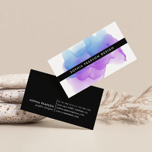 Tarjeta De Visita Indigo Watercolor Blot