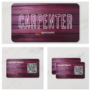 Tarjeta De Visita Industria de Construcción de Carpintería Rústica
