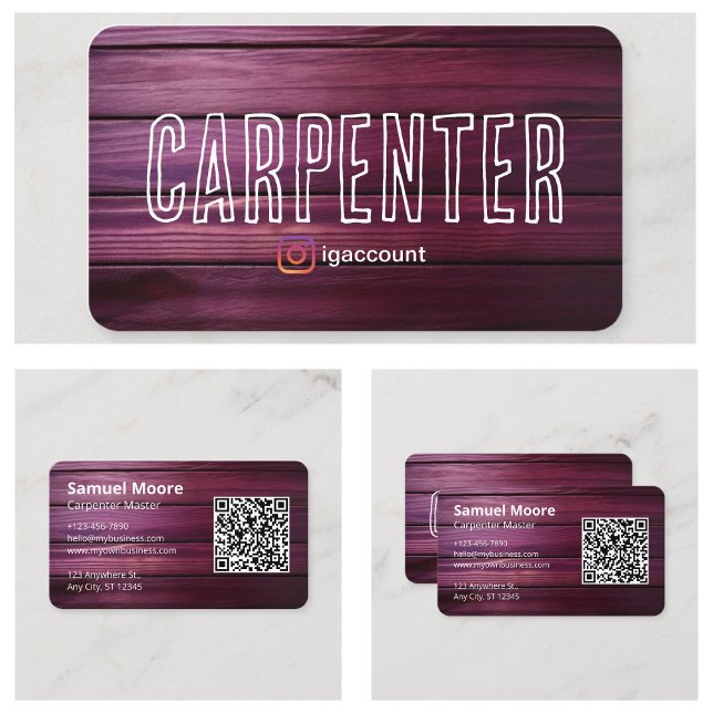 Tarjeta De Visita Industria de Construcción de Carpintería Rústica (Rustic Carpenter Construction Industry Business Card
)