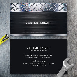 Tarjeta De Visita Industrial de placas de diamante Metalizado negro