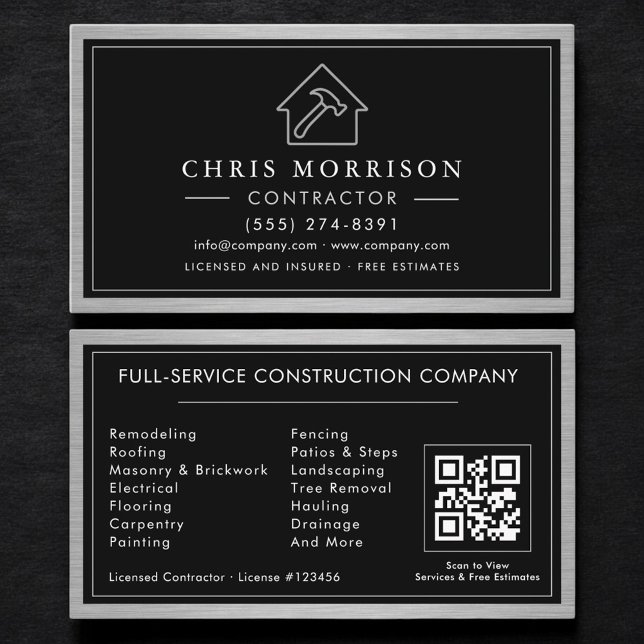 Tarjeta De Visita Industrial Metal Construction QR Code (Subido por el creador)