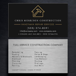 Tarjeta De Visita Industrial Metal Handyman