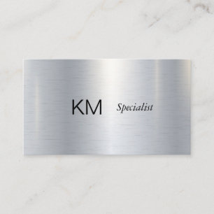 Tarjeta De Visita Industrial  Metálico  Brillante  Mínimo simple