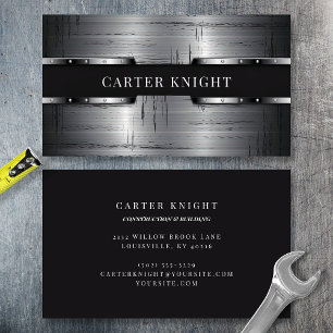 Tarjeta De Visita Industrias Metalizado en desgaste