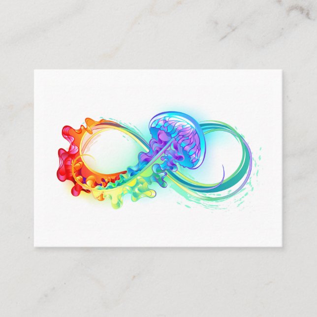 Tarjeta De Visita Infinidad con las medusas del arcoiris (Anverso)