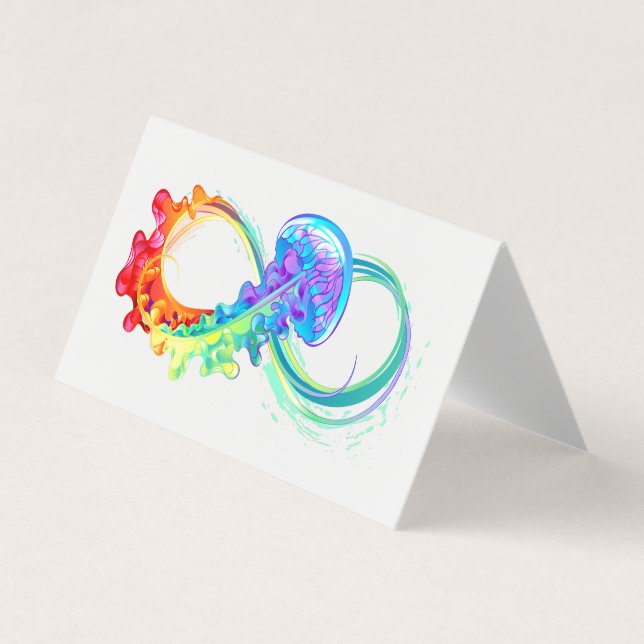 Tarjeta De Visita Infinidad con las medusas del arcoiris (Anverso)