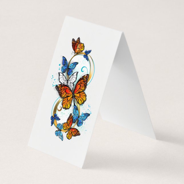 Tarjeta De Visita Infinidad de Mariposas Monarca (Reverso)