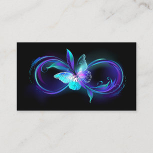 Tarjeta De Visita Infinito brillante con mariposa mágica