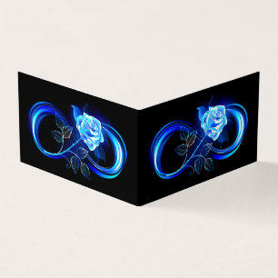 Tarjeta De Visita Infinito brillante con rosa azul