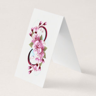 Tarjeta De Visita Infinito con las flores de flores de Sakura Blosso