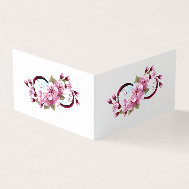 Tarjeta De Visita Infinito con las flores de flores de Sakura Blosso (Exterior)