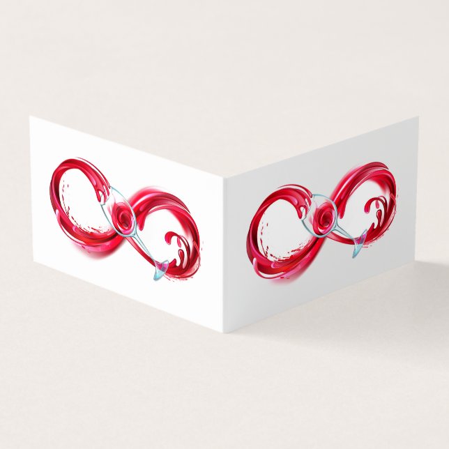 Tarjeta De Visita Infinito con vino Rojo (Exterior)