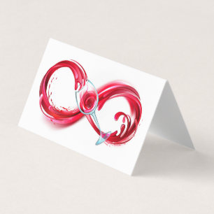 Tarjeta De Visita Infinito con vino Rojo