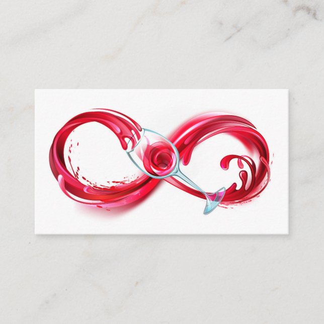 Tarjeta De Visita Infinito con vino Rojo (Anverso)