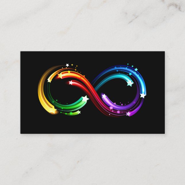 Tarjeta De Visita Infinity symbol of rainbow comets (Anverso)