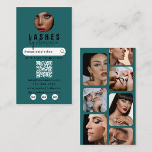 Tarjeta De Visita Influencer Belleza Maquilladora Cabello Fotos Verd