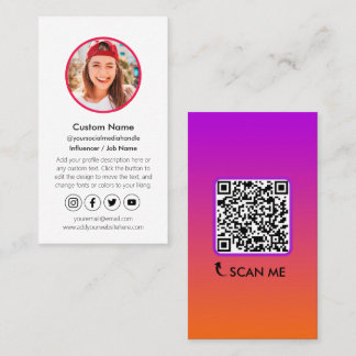 Tarjeta De Visita Influencer Content Creator QR Code Social Media