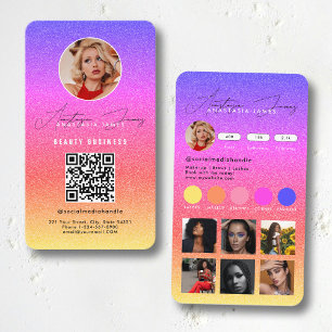 Tarjeta De Visita Influencer Feed Grid Social Media QR Code Business