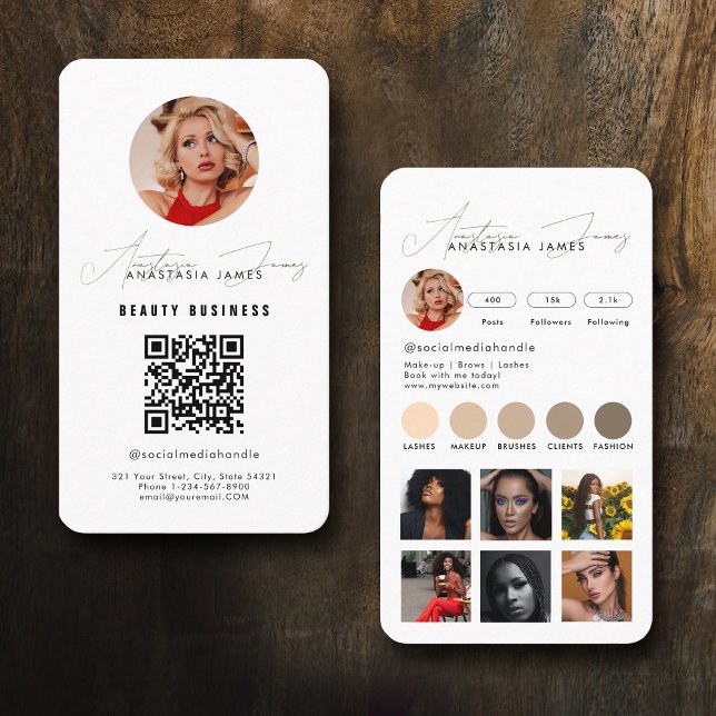 Tarjeta De Visita Influencer Feed Grid Social Media QR Code Business (Influencer Feed Grid Social Media QR Code Business Business Card)