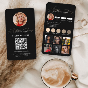 Tarjeta De Visita Influencer Feed Grid Social Media QR Code Business