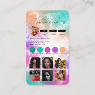 Tarjeta De Visita Influencer Feed Grid Social Media Tie Dye Business