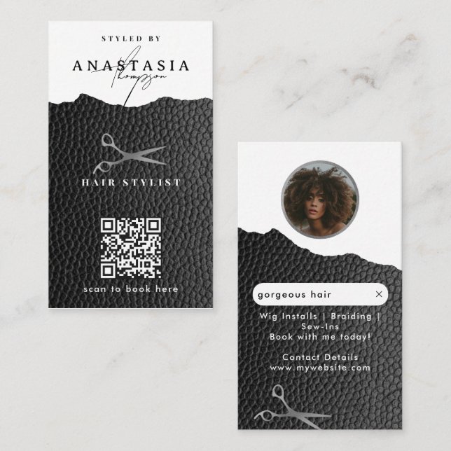 Tarjeta De Visita Influencer Hair Stylist Wig & Braid Stylists (Anverso / Reverso)