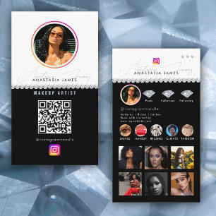 Tarjeta De Visita Influencer Photo Feed Grid Diamantes de medios soc