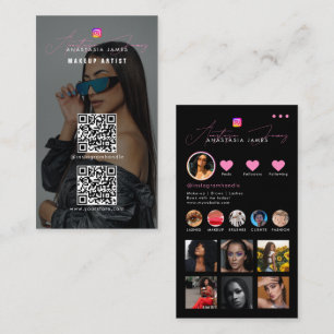 Tarjeta De Visita Influencer Photo Feed Grid Medios Sociales 2 Códig