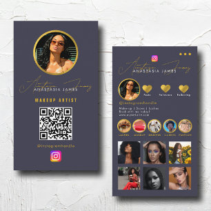 Tarjeta De Visita Influencer Photo Feed Grid Redes sociales Código Q