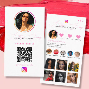 Tarjeta De Visita Influencer Photo Feed Grid Redes sociales Código Q