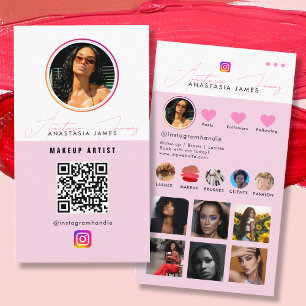 Tarjeta De Visita Influencer Photo Feed Grid Redes sociales Código Q