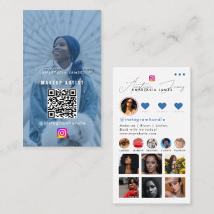 Tarjeta De Visita Influencer Photo Feed Grid Redes sociales Código Q