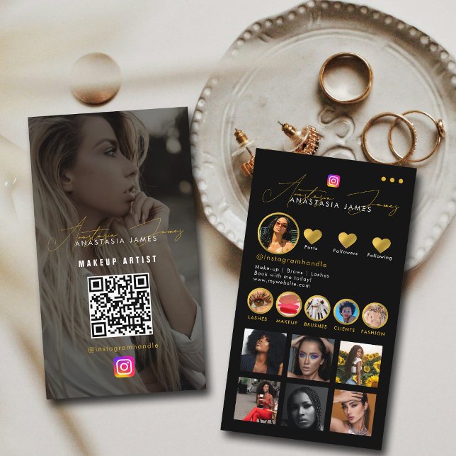 Tarjeta De Visita Influencer Photo Feed Grid Social Media Luxury (Influencer Photo Feed Grid Social Media Luxury Business Card)