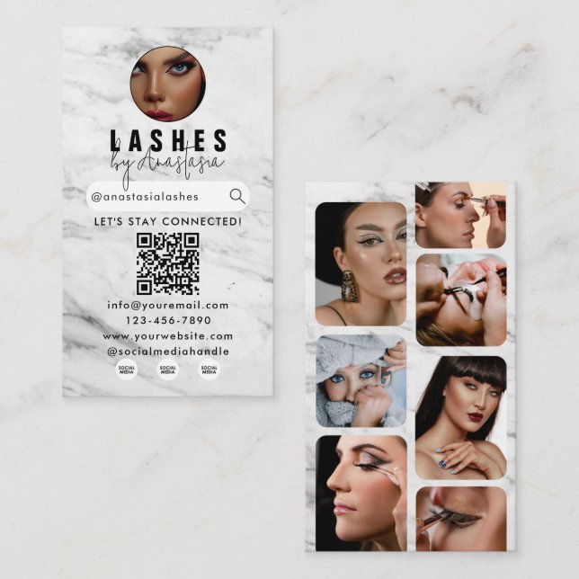 Tarjeta De Visita Influencia Belleza maquillaje Artista El Cabello L (Anverso / Reverso)
